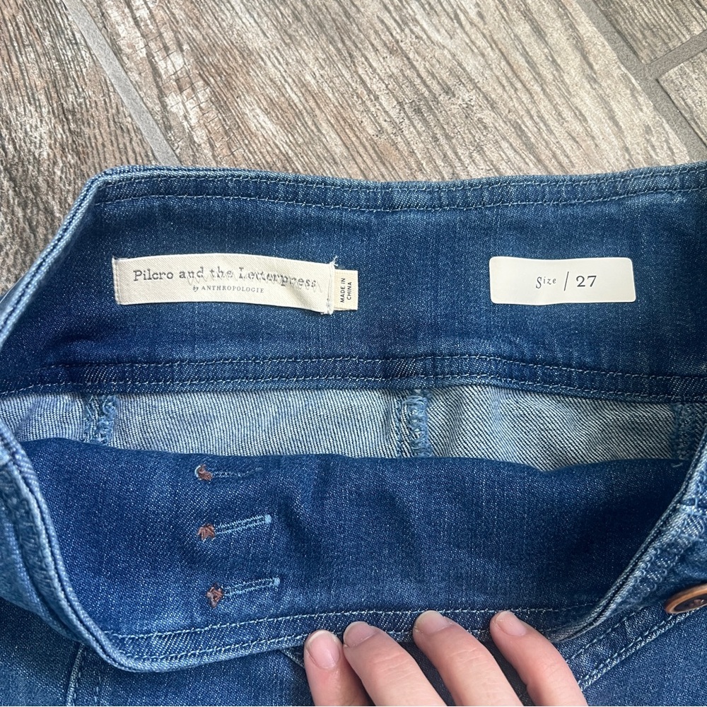 Anthropologie Pilcro and the Letterpress Blue Flare Wide Leg Jeans, Women’s 27 - Picture 5 of 11
